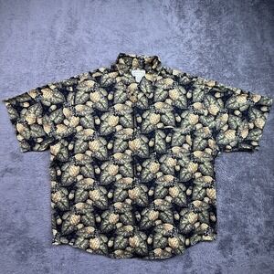 Vintage Crossings Hawaiian Pineapple Shirt Mens XL 100% Cotton Button Up